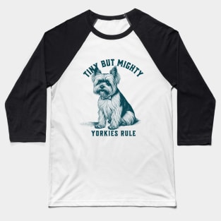 Vintage Dog Yorkie Fun Retro Style Graphic Illustration Baseball T-Shirt